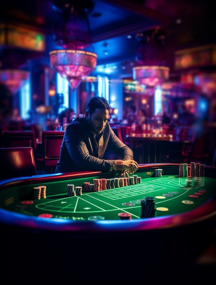 Betting area of roulette table showing number grid and even-money bet zones
